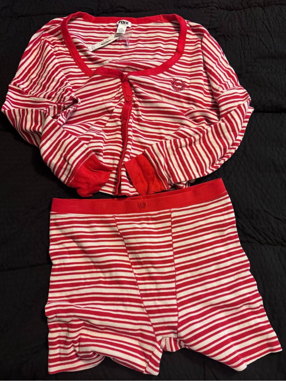 PINK Victoria's Secret Red & White Striped Top